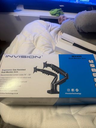 Brazo Doble Monitor Invision MX400