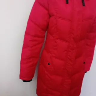 Giacca lunga trapuntata rossa taglia S