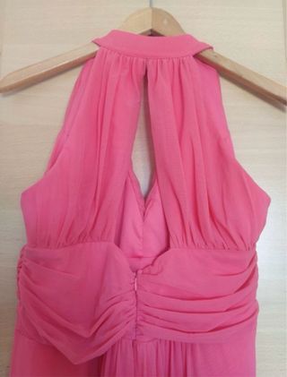 Vestido premamá ceremonia color coral