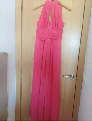 Vestido premamá ceremonia color coral