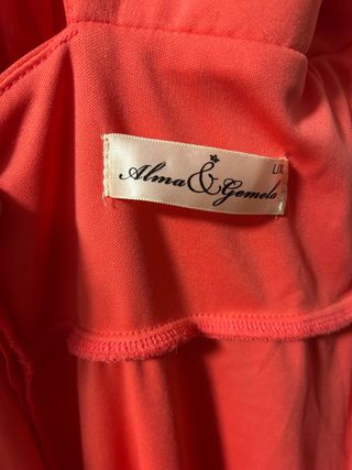 Vestido premamá ceremonia color coral