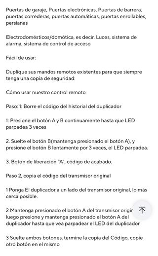 Mando garaje ERREKA Luna