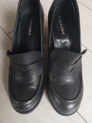 Scarpe Made in Italy tacco largo nere