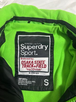 Anorak Superdry Negro y Verde Mujer