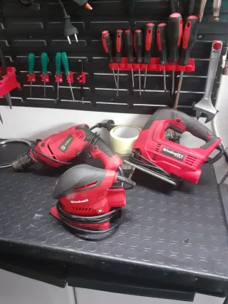 Taladro, lijadora y sierra de calar Einhell