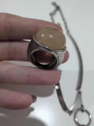 Collar y Anillo Plateado