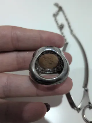 Collar y Anillo Plateado