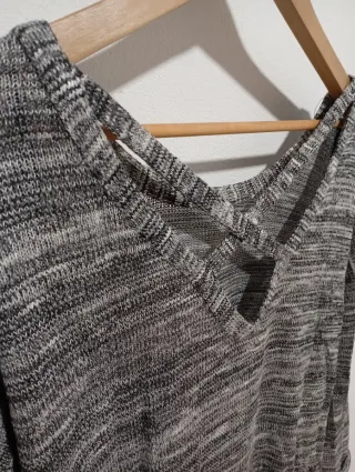 Jersey fino gris y negro talla única