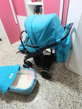 Carrito Bebecar Azul Completo