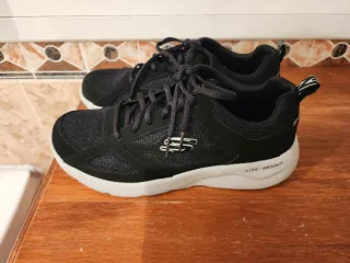 Zapatillas Skechers Hombre Negras gris
