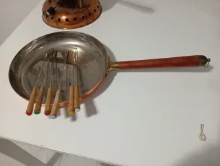 Set Fondue Cobre con Quemador de gas y Sartén