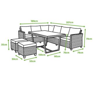 Conjunto Muebles Jardín Ratán y Cristal