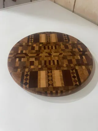Tabla de cortar redonda de madera