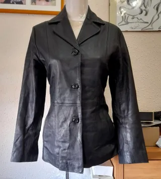 Joyita vintage! Blazer cuero genuino mujer 38.