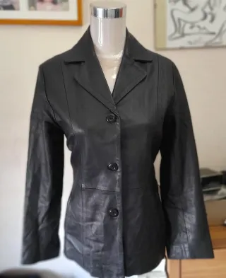 Joyita vintage! Blazer cuero genuino mujer 38.