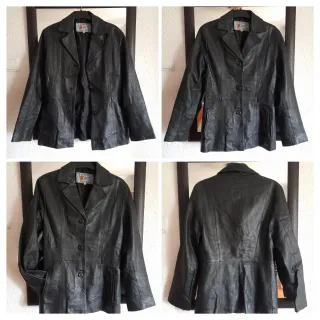 Joyita vintage! Blazer cuero genuino mujer 38.