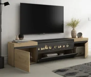 Mueble TV con chimenea eléctrica