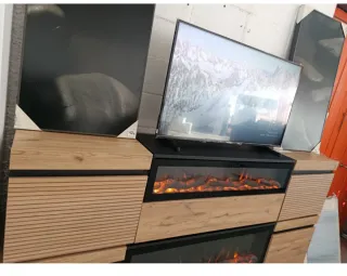 Mueble TV con chimenea eléctrica