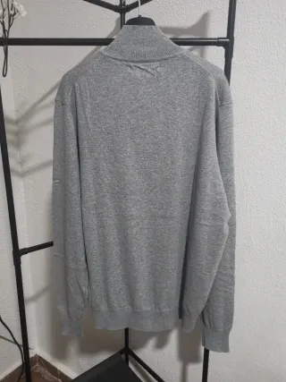 Jersey Polo Club gris cremallera talla L