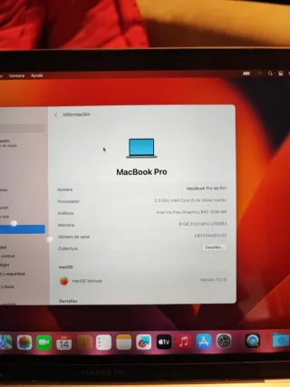 MacBook Pro 13 2017 128GB Gris Espacial