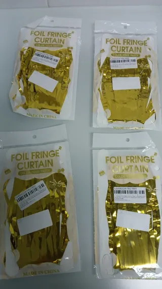 Disfraz accesorios, falda  cortina dorada