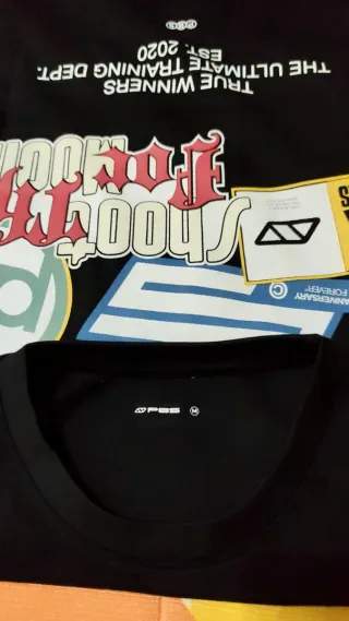 Camiseta PBS Negra Estampada