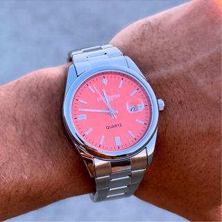 Reloj Chronos Rosa y Plateado