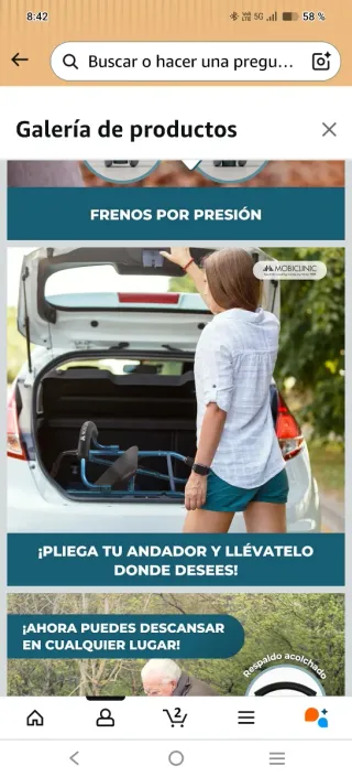 Andador para personas mayores ajustable
