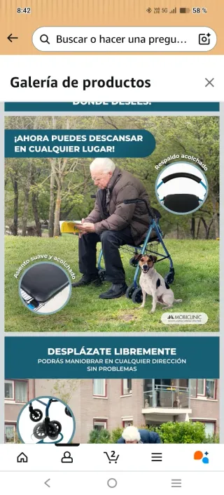 Andador para personas mayores ajustable