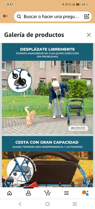 Andador para personas mayores ajustable