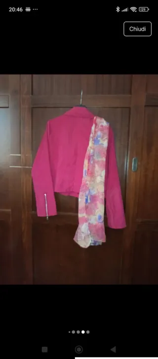 Giacca estiva fucsia Alcantara + foulard