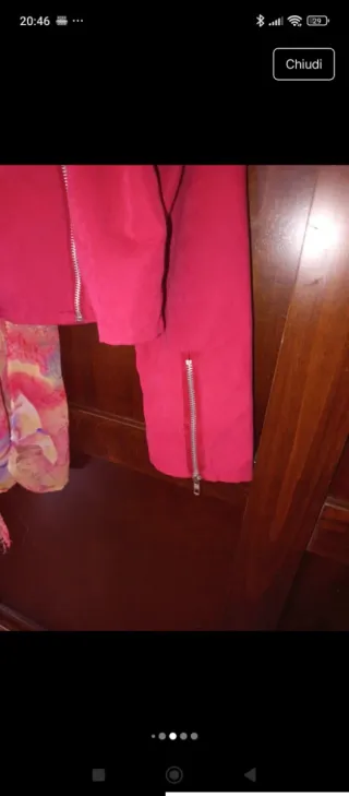 Giacca estiva fucsia Alcantara + foulard