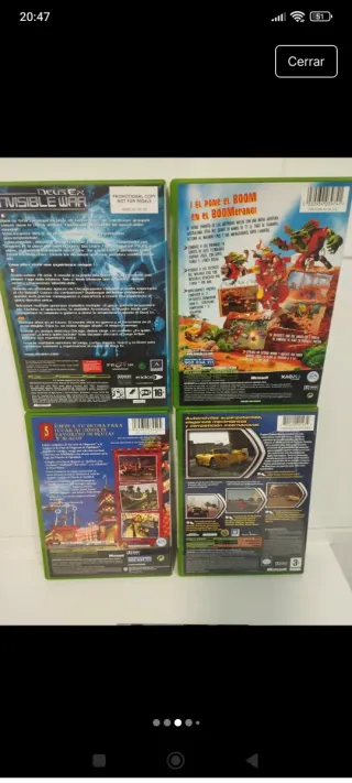 Lote 4 Videojuegos Xbox Clásica