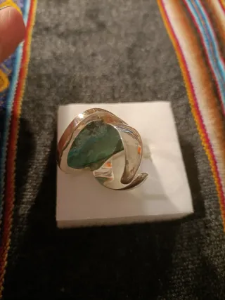 Anillo Plata Malaquita y Azurita.