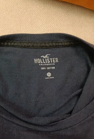 Camiseta Hollister Azul y Blanco