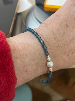 Pulsera Oro 5gr Perlas Akoya y Topacios