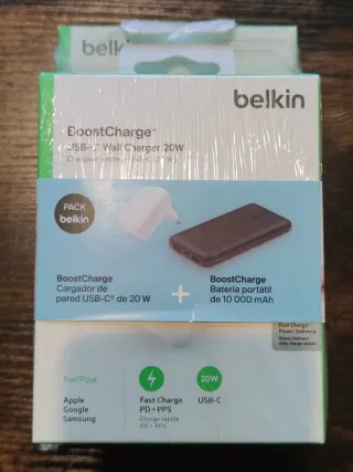 Belkin cargador 20w + batería portátil 10000 mah