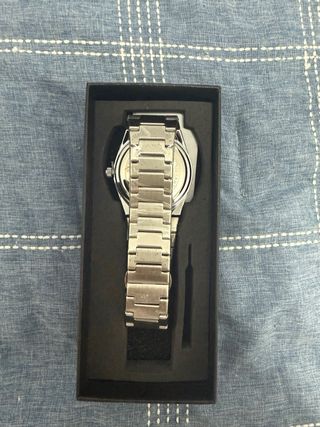 Reloj Plateado Esfera Azul