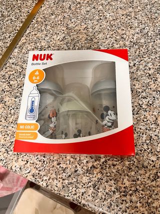 Set 3 Biberones NUK Mickey Mouse 0-6m