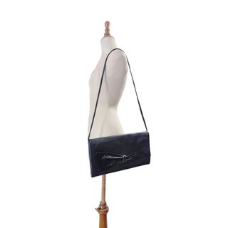 El Corte Inglés/ Bolso vintage cuero negro lazo