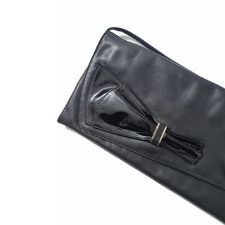 El Corte Inglés/ Bolso vintage cuero negro lazo