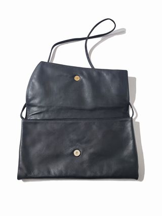 El Corte Inglés/ Bolso vintage cuero negro lazo