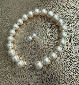 Conjunto Collar y Pendientes Perlas