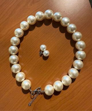 Conjunto Collar y Pendientes Perlas