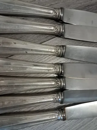 7 Coltelli Manico Argento 800