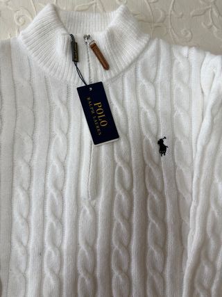 Polo Ralph Lauren Jersey Blanco Cable Knit (L/XL)