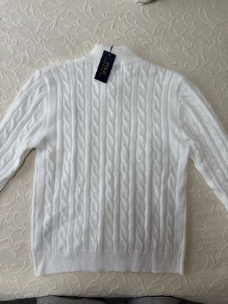 Polo Ralph Lauren Jersey Blanco Cable Knit (L/XL)