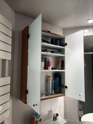 Armario de baño cristal y metal