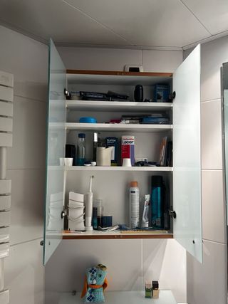 Armario de baño cristal y metal