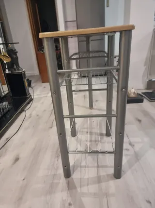 Tavolo alto cucina in legno e metallo